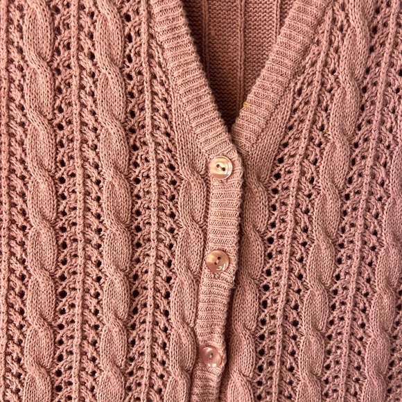 Women’s Vintage APPLESEEDS Cable Knit Pink* Vest - Picture 4 of 5